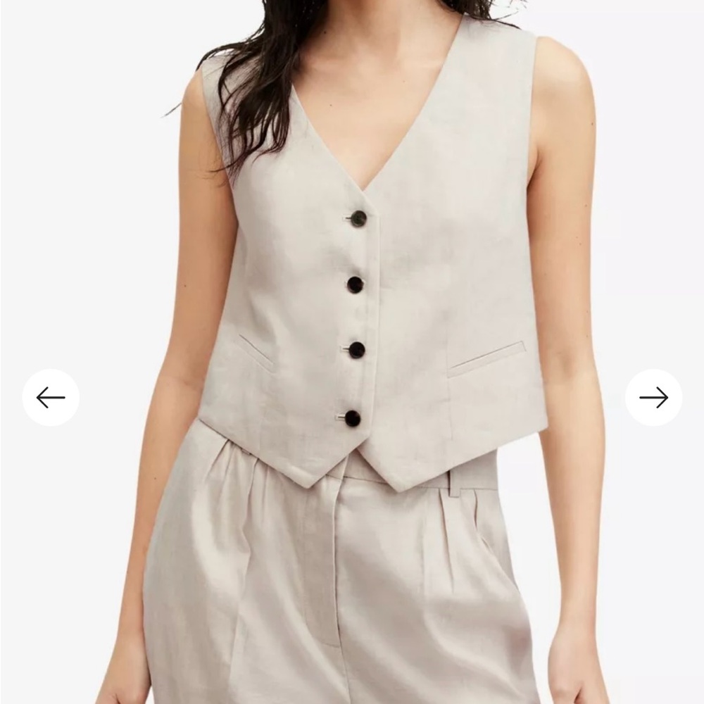 AllSaints cream waistcoat / vest